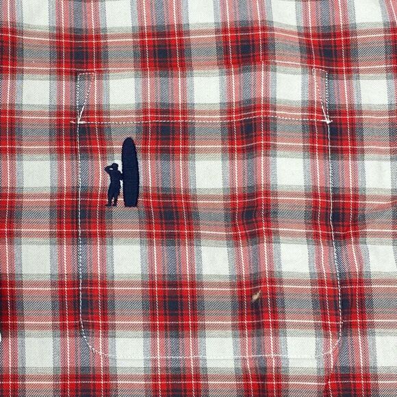 Johnnie-O Button Down Shirt Red Plaid Long Sleeve Pocket Egyptian Cotton JMWL M - Picture 7 of 8